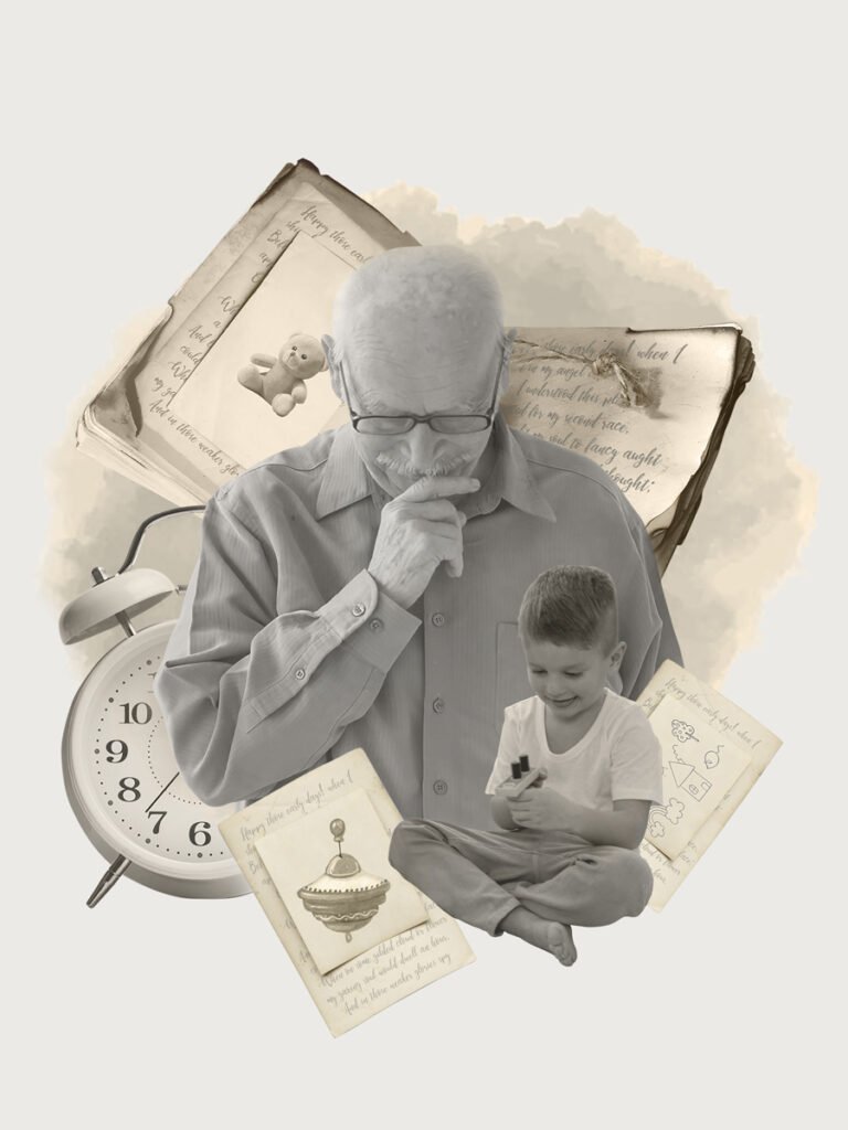Grandparent with grandchild celebrating family memories